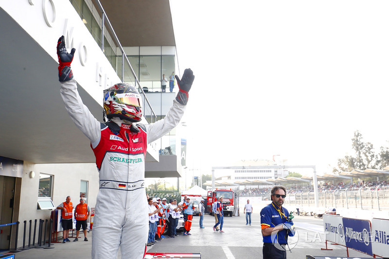 Daniel Abt, Audi Sport ABT Schaeffler, celebrates after winning the race