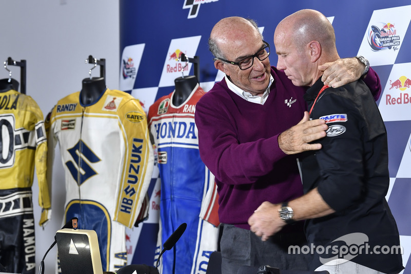 Carmelo Ezpeleta, CEO de Dorna Sports, Randy Mamola