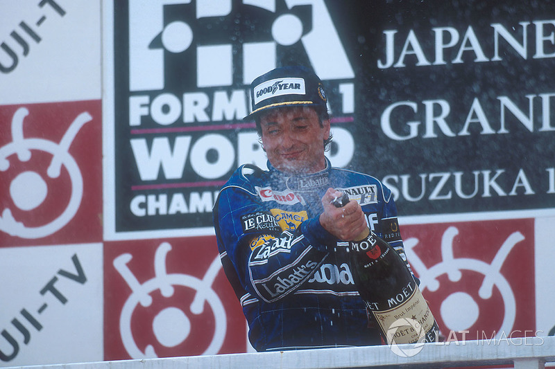 Podium : le vainqueur Riccardo Patrese, Williams