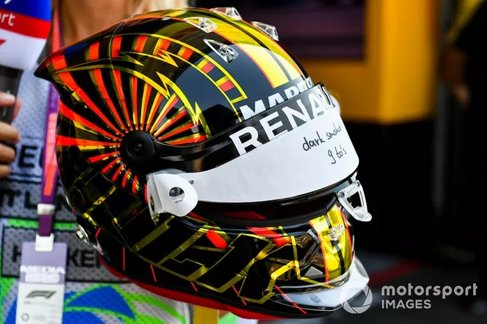 El casco de Nico Hulkenberg, del equipo Renault F1, para el GP de Alemania