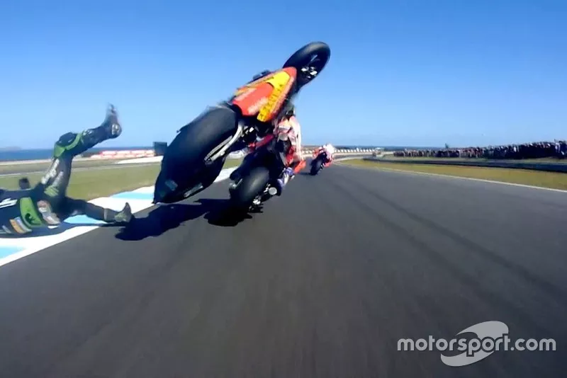 Caída de Johann Zarco, Yamaha Tech 3, en el GP de Australia de 2018