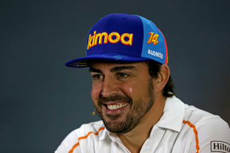 Fernando Alonso, McLaren, in de persconferentie