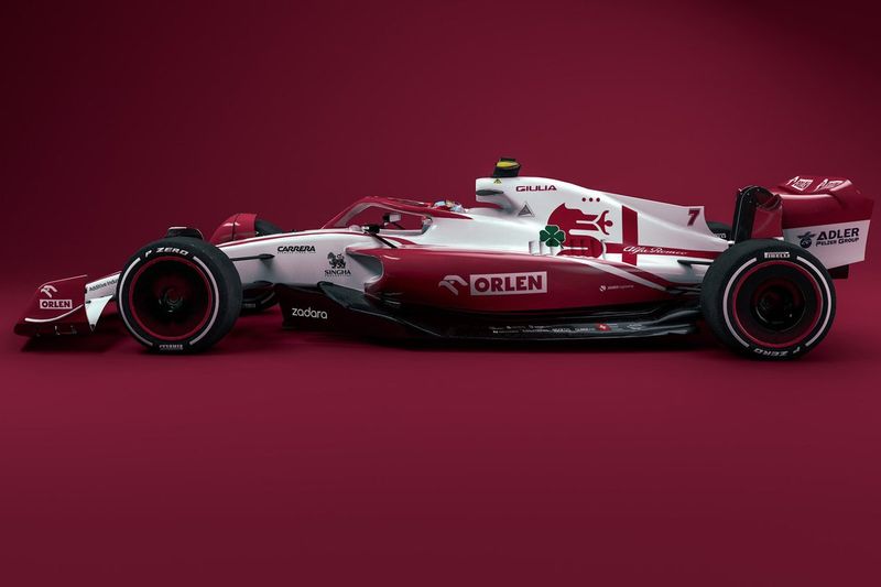 La livrée 2021 d'Alfa Romeo Racing sur la Formule 1 de 2022