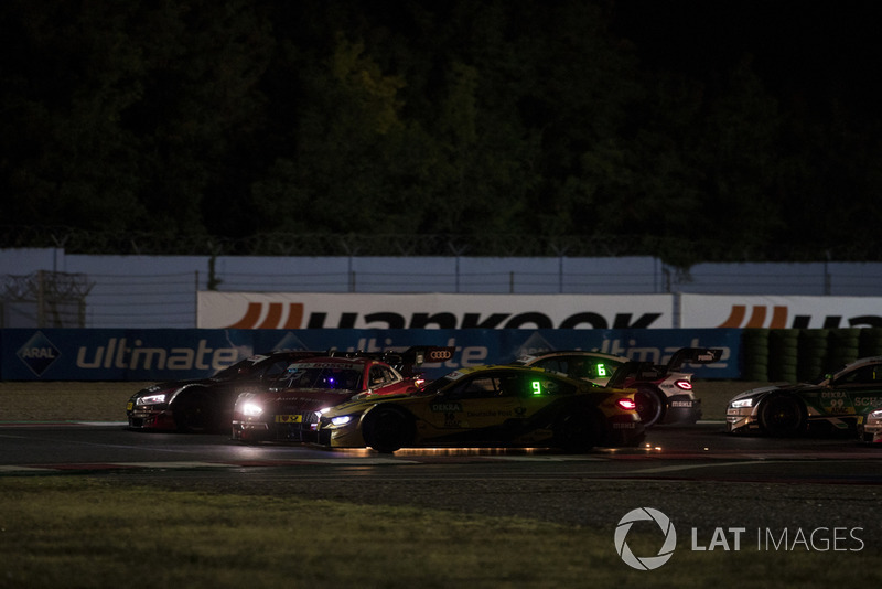 Contact between René Rast, Audi Sport Team Rosberg, Audi RS 5 DTM and Timo Glock, BMW Team RMG, BMW M4 DTM the start of the race