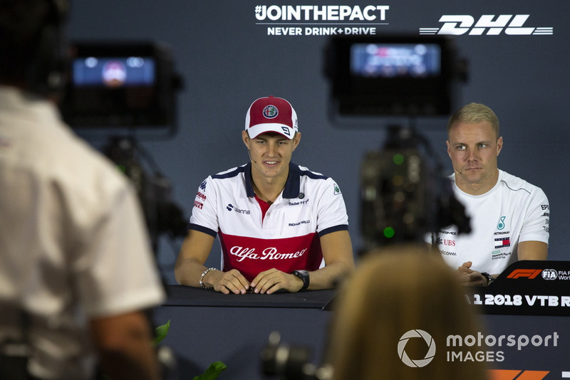 Marcus Ericsson, Sauber and Valtteri Bottas, Mercedes AMG F1 in press conference
