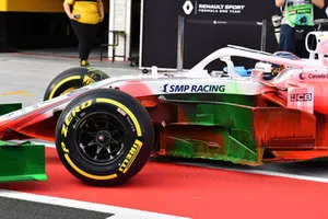Robert Kubica, Williams FW41, avec de la peinture aéro flow-viz sur la voiture