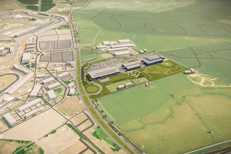 Render de la fábrica de Aston Martin en Silverstone