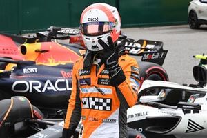 Lando Norris, McLaren, in Parc Ferme after Qualifying