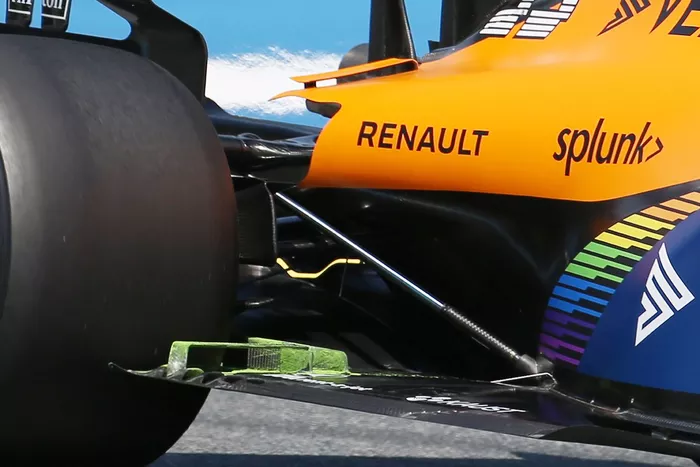 Detalle del fondo plano del McLaren MCL35