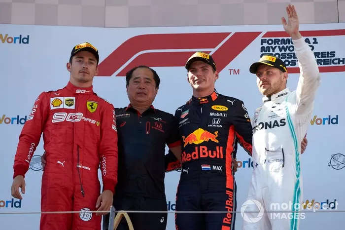 5- GP de Austria 2019 (24 años, 5 meses y 6 días): 3º Valtteri Bottas, 2º Charles Leclerc, 1º Max Verstappen