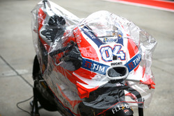 Andrea Dovizioso, Ducati Team bike with rain cover