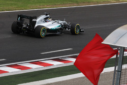 Lewis Hamilton, Mercedes AMG F1 W07 Hybrid heads back to the pits in the second practice session aft