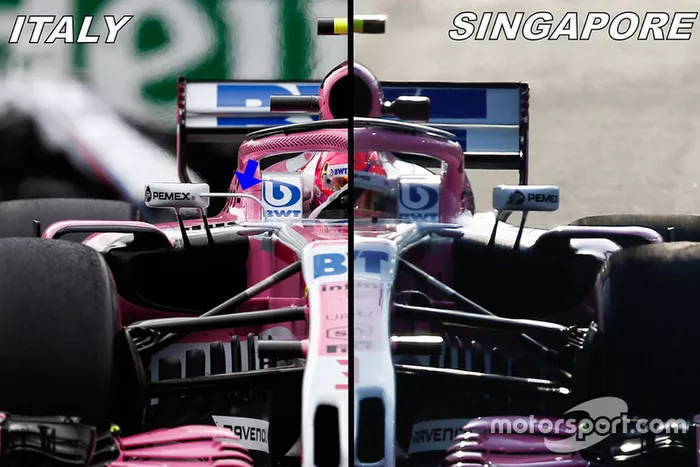Force India VJM11 comparación de espejos