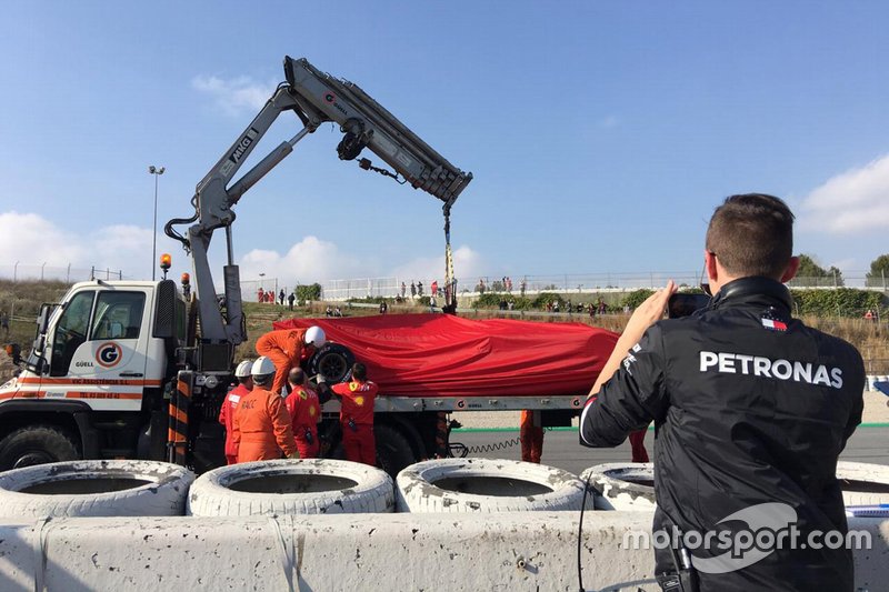 Sebastian Vettel, Ferrari SF90 s'arrête en bord de piste