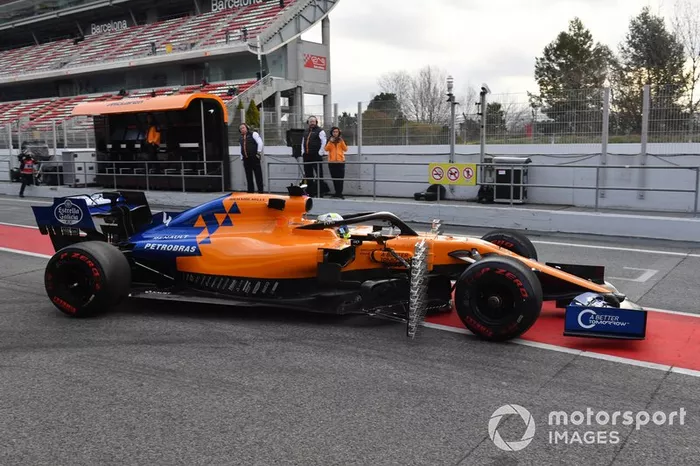 Lando Norris, McLaren MCL34 with aero sensors