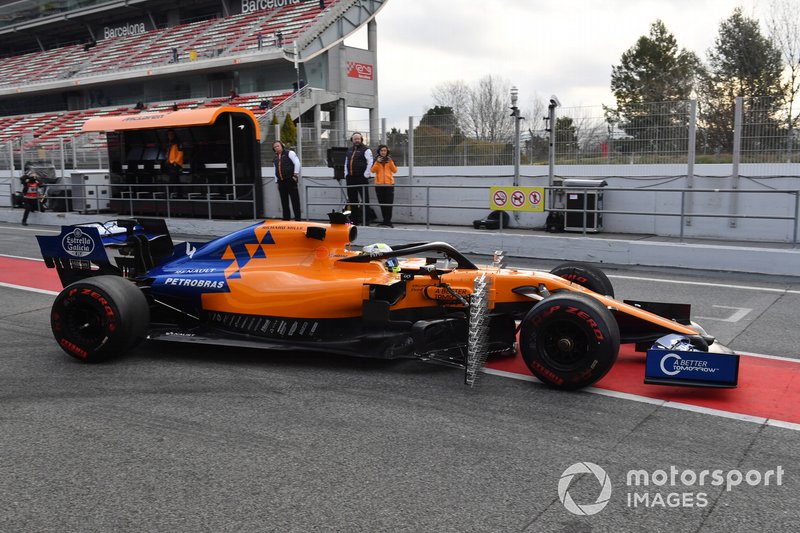 Lando Norris, McLaren MCL34 with aero sensors