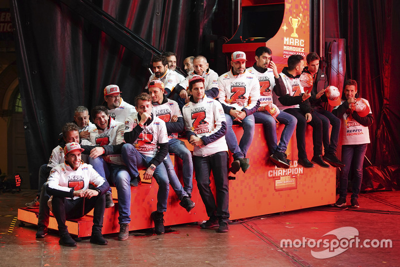 Campeón 2018 Marc Márquez, Repsol Honda Team celebra en Cervera