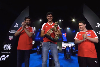 Igor Fraga, Mikail Hizal y Nikola Latkovski en las Finales Mundiales de FIA GT Sport