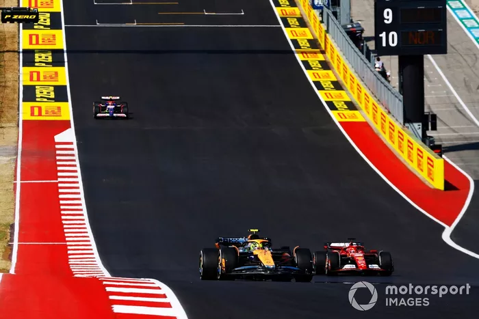 Lando Norris, McLaren MCL38, Charles Leclerc, Ferrari SF-24, Yuki Tsunoda, RB F1 Team VCARB 01