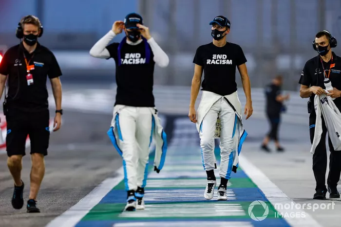 Nicholas Latifi, Williams Racing, y George Russell, Williams Racing