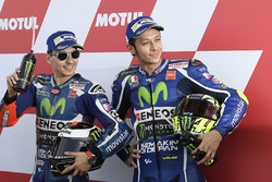 Le poleman Jorge Lorenzo, Yamaha Factory Racing, le troisième Valentino Rossi, Yamaha Factory Racing