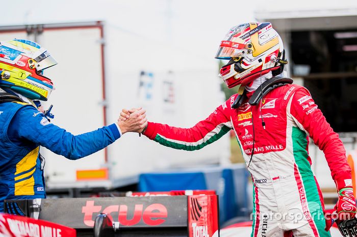 Polesitter Charles Leclerc, PREMA Powerteam, second place Oliver Rowland, DAMS