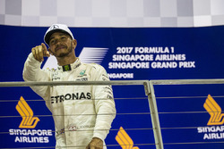 Podium: race winner Lewis Hamilton, Mercedes AMG F1