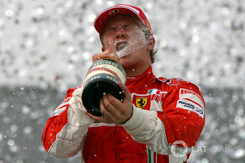 Kimi Raikkonen, Ferrari op het podium