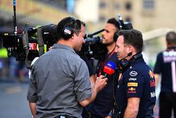 Ted Kravitz, Sky TV y Christian Horner, director del equipo Red Bull Racing