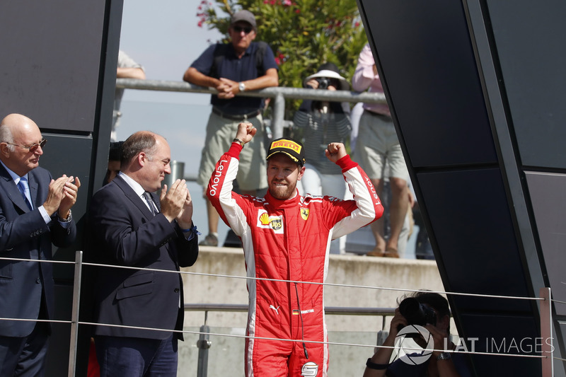 El ganador: Sebastian Vettel, Ferrari