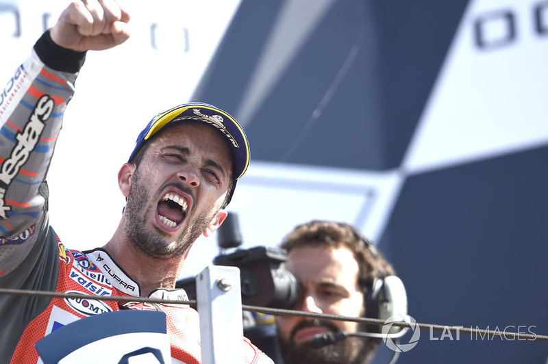 Podium: race winner Andrea Dovizioso, Ducati Team