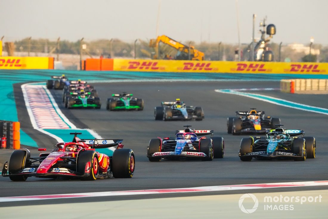 Charles Leclerc, Ferrari SF-24, Liam Lawson, VCARB 01, Lance Stroll, Aston Martin AMR24