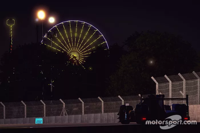 Acción de carrera en la noche