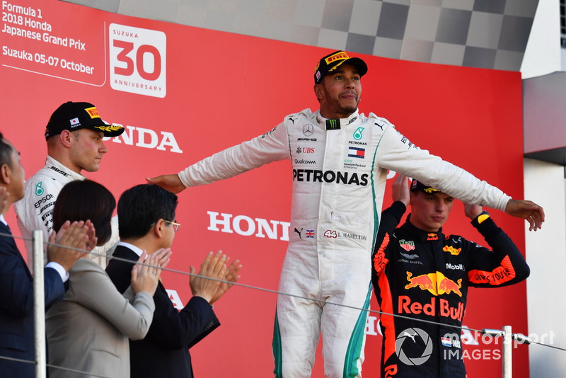 Valtteri Bottas foi o segundo colocado, seguido de Max Verstappen, na terceira.