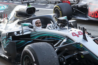 Lewis Hamilton, Mercedes AMG F1 celebrates in parc ferme