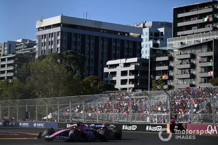 Esteban Ocon, Alpine A523, Sergio Perez, Red Bull Racing RB19