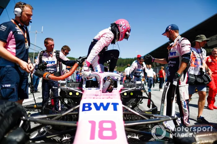 Lance Stroll, Racing Point, on the grid