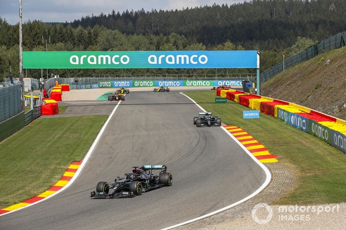 Lewis Hamilton, Mercedes F1 W11, Valtteri Bottas, Mercedes F1 W11,  Max Verstappen, Red Bull Racing RB16