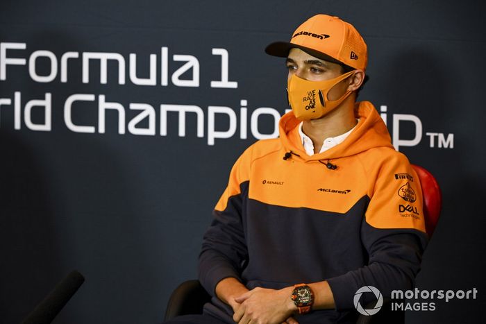 Lando Norris, McLaren, en la conferencia de prensa