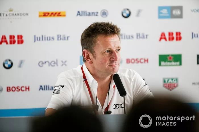 Allan McNish, Team Principal, Audi Sport Abt Schaeffler in the press conference