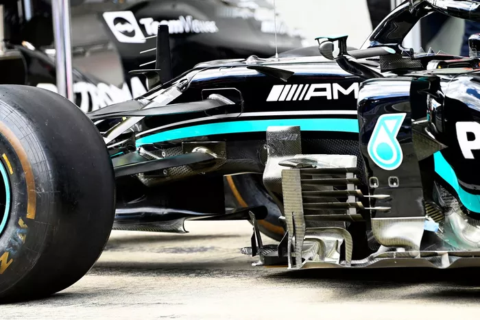 Detalle técnico del Mercedes W12