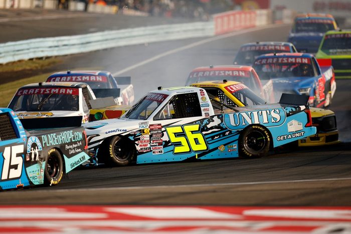 Timmy Hill, Timmy Hill Motorsports Toyota, Layne Riggs, Front Row Motorsports Ford