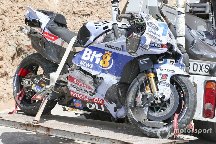 Moto de Alex Márquez, Gresini Racing tras su accidente