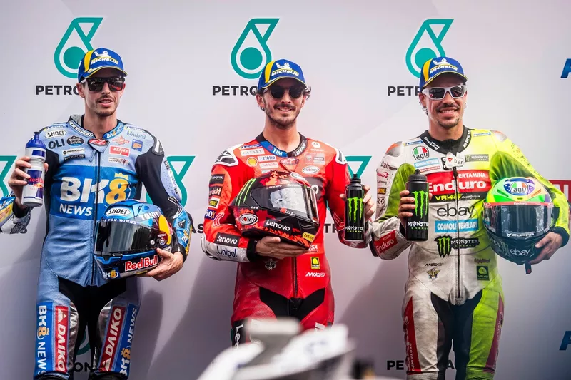 Francesco Bagnaia, Ducati Team & Alex Marquez, Gresini Racing & Franco Morbidelli, VR46 Racing Team