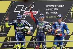 Podium: Sieger Jorge Lorenzo, Yamaha Factory Racing; 2. Valentino Rossi, Yamaha Factory Racing; 3. M