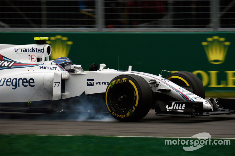 Valtteri Bottas, Williams FW38 locks up under braking