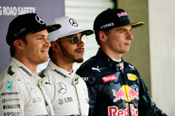 Кваліфікаційна топ-3: друге місце - Ніко Росберг, Mercedes AMG F1,володар поула Льюіс Хемілтон, Merc