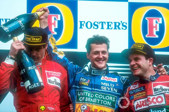 Podyum: Yarış galibi Michael Schumacher, 2. Gerhard Berger, 3. Rubens Barrichello