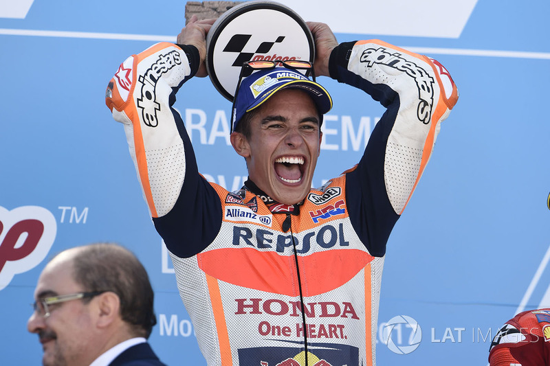 Podio: ganador Marc Marquez, Repsol Honda Team