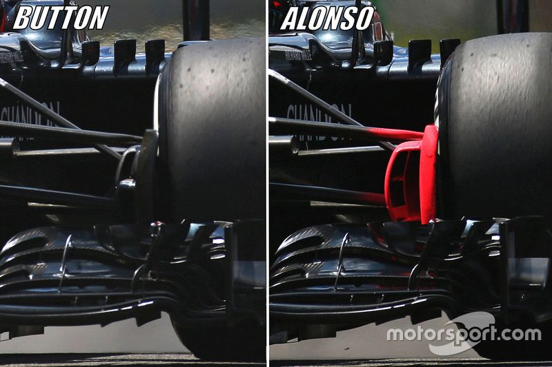 Vergleich: Jenson Button, McLaren MP4-31 vs. Fernando Alonso, McLaren MP4-31